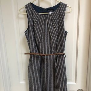 NEW William B Dress Striped Linen Dress w/ Belt